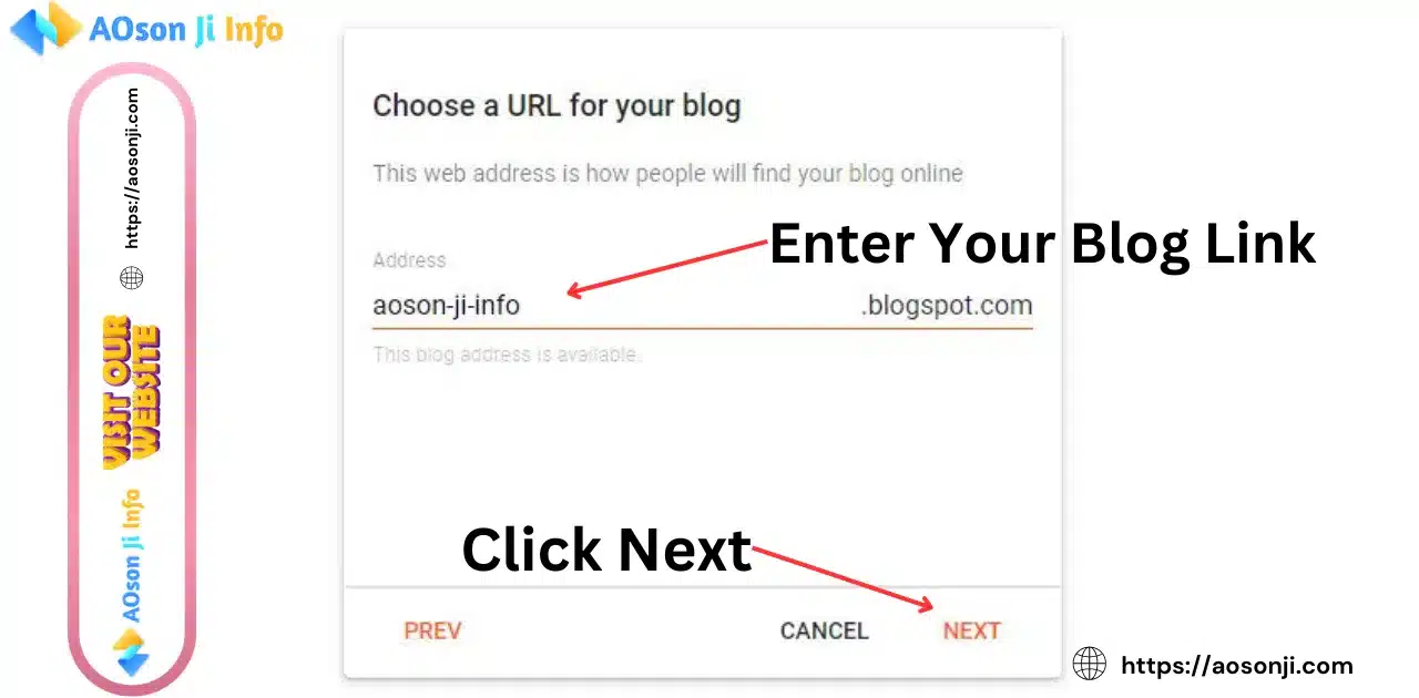 Enter Your Blog Domain Name